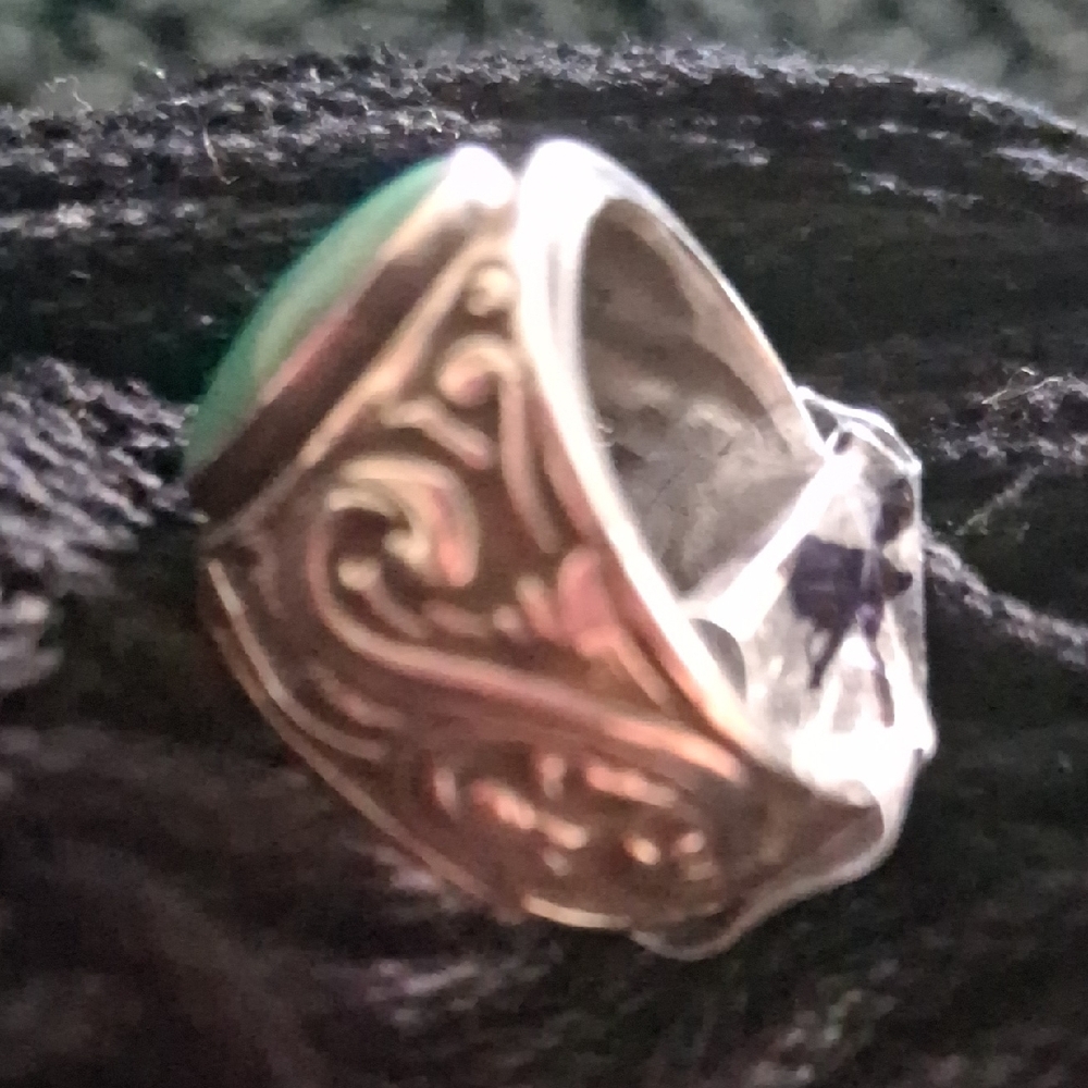 Turquoise Stone Silver Ring - image 3
